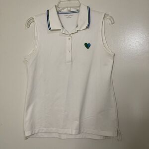 Tory Burch Sport white cotton sleeveless polo size medium